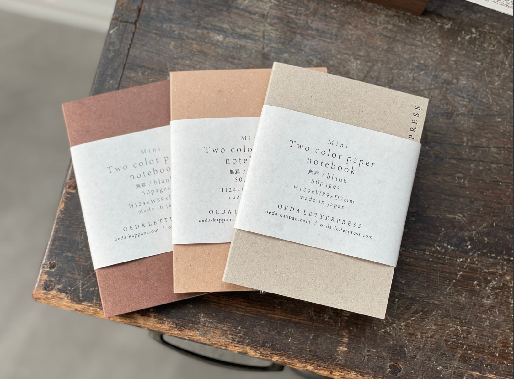 Mini Two color paper notebook(brown・craft・beige)