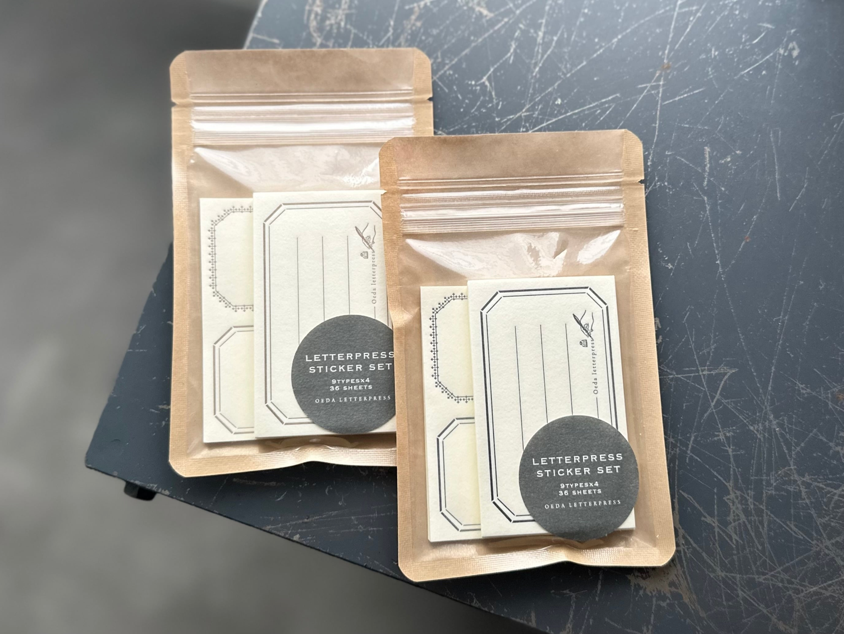 LETTERPRESS sticker set Bronze / Black(各36枚入り)