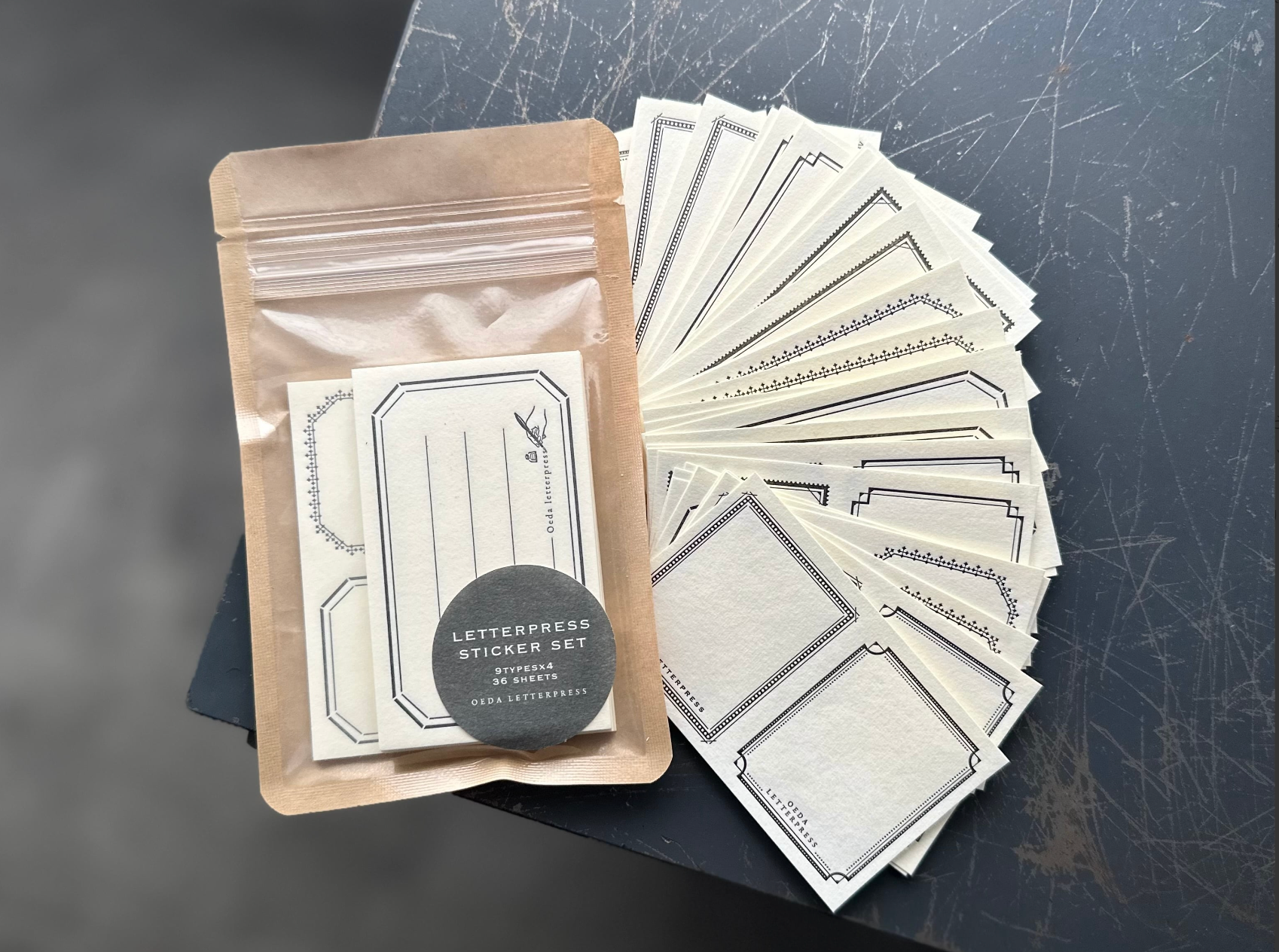 LETTERPRESS sticker set Bronze / Black(各36枚入り)