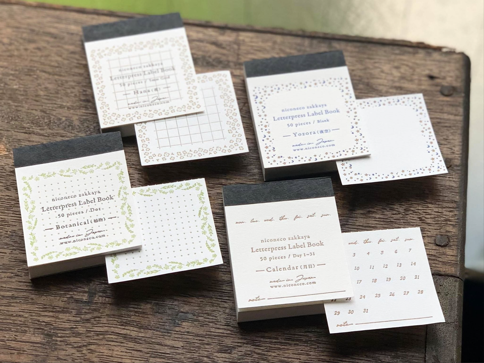 【活版印刷】Label book(Calendar 月日)niconecoコラボ