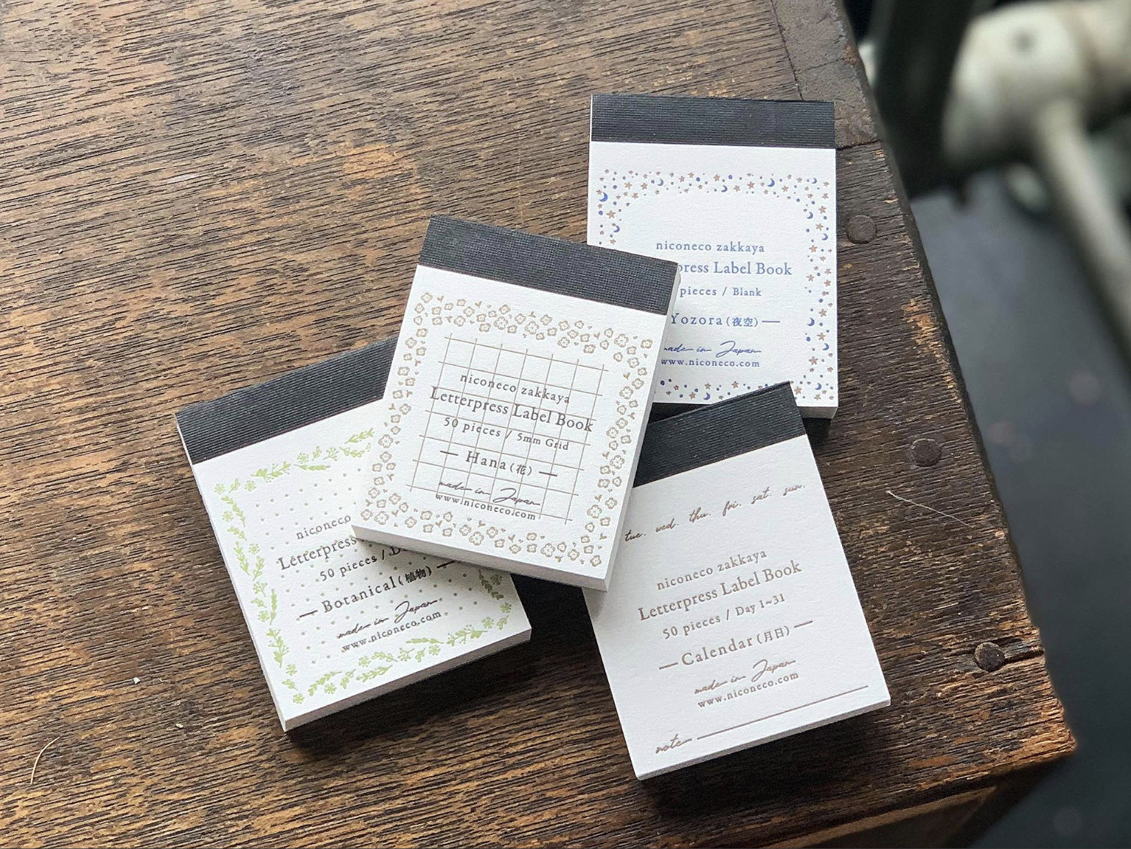 【活版印刷】Label book(Calendar 月日)niconecoコラボ