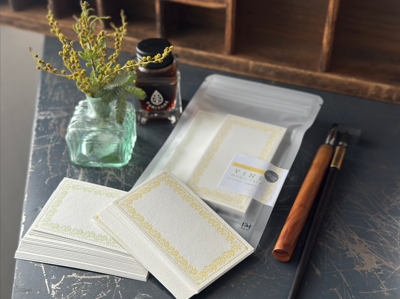【限定販売】Memo card “VINE”限定色 ミモザカラー