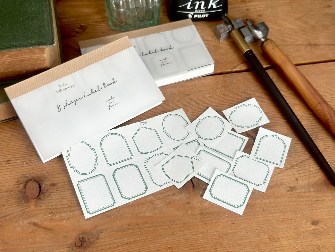 8shape label book【Frame/Green】