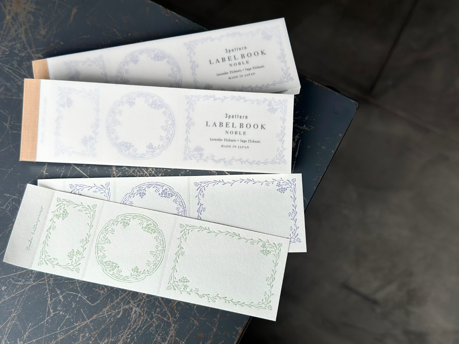 3pattern labelbook Noble 【Lavender&Sage】