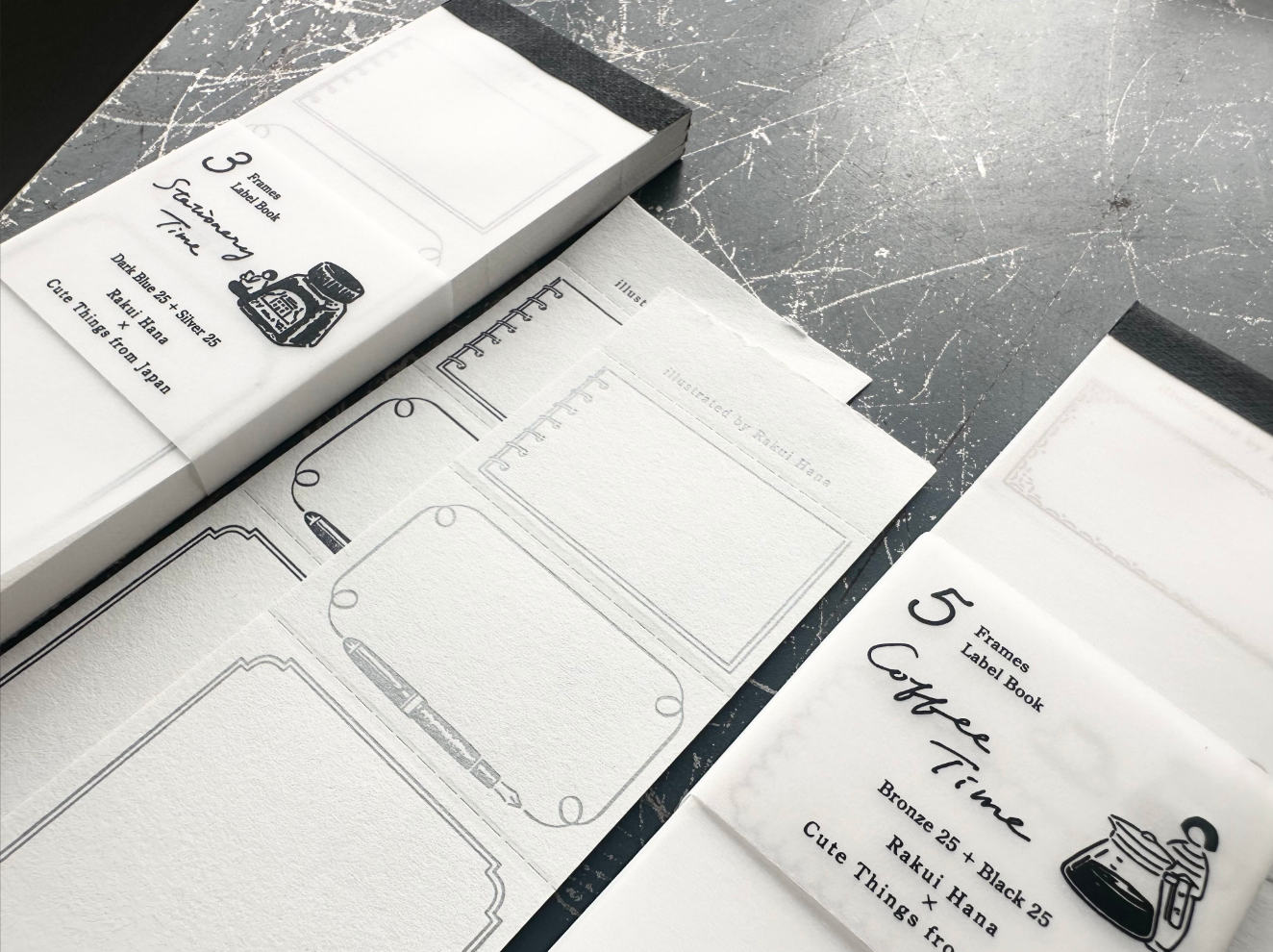 "Cute Things from Japan コラボ" Label book 【Coffee time/Stationery time】