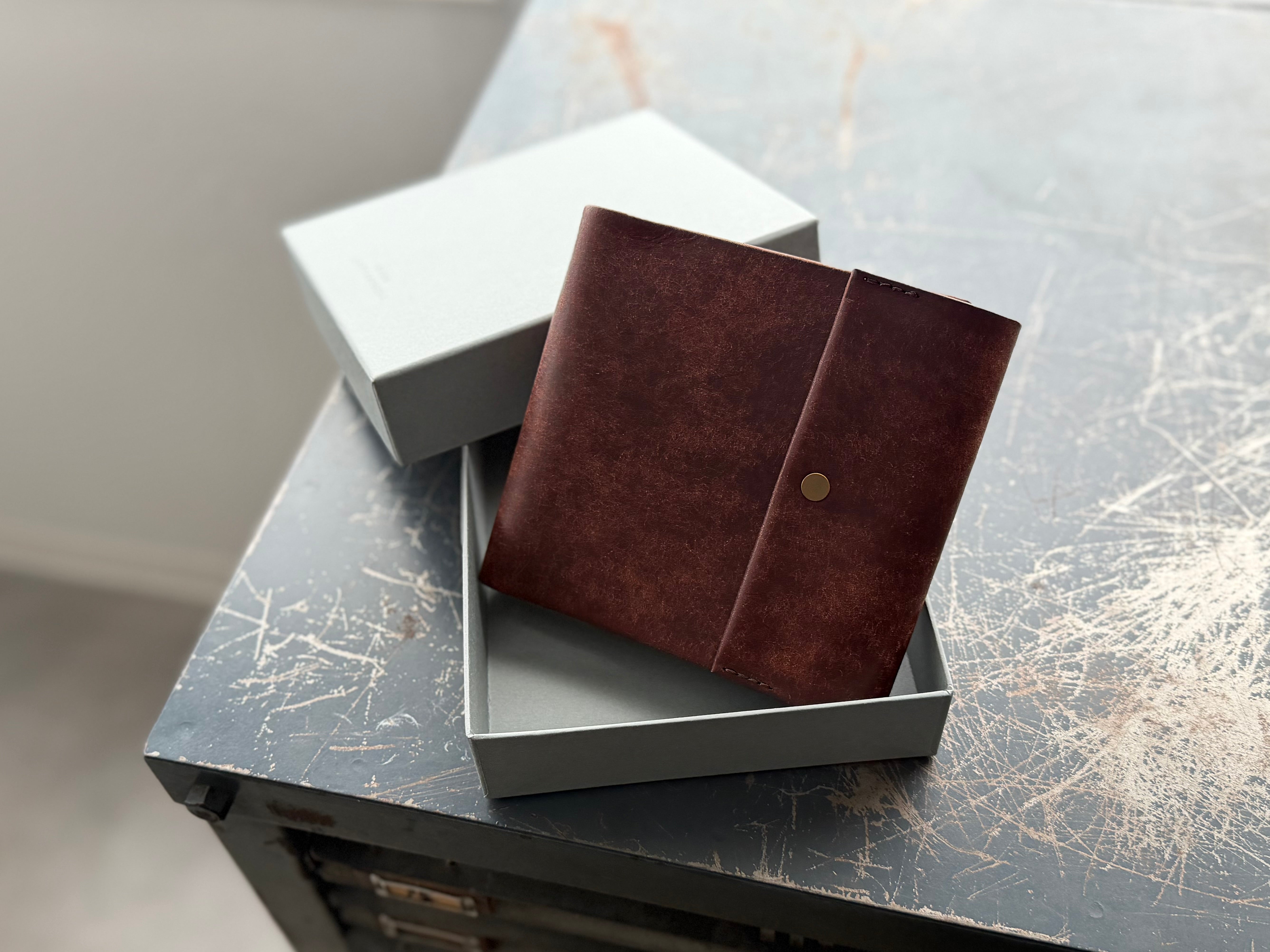 M5 square DIARY LEATHER COVER 【Dark brown】