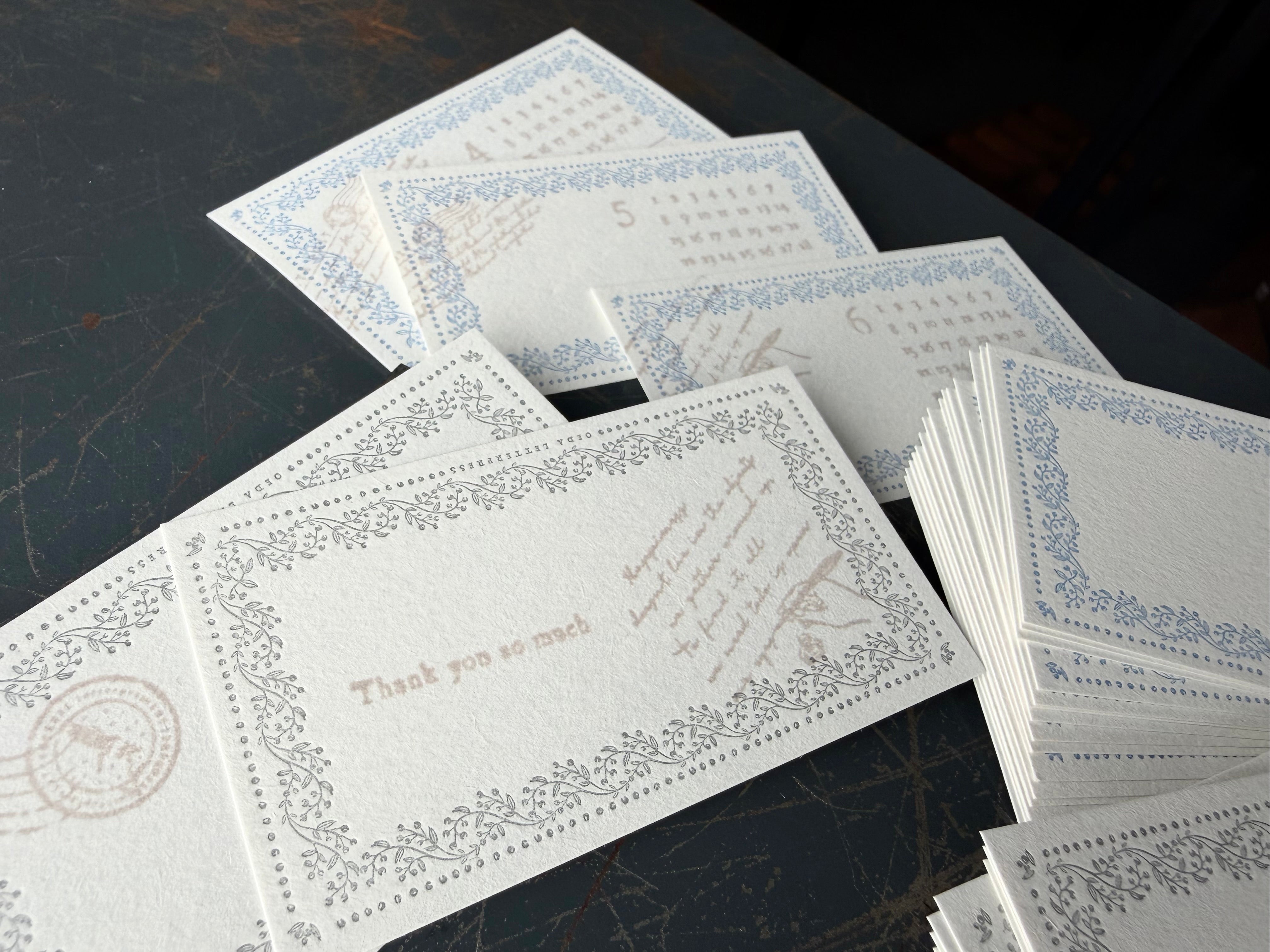 【Limited color】Memo card “VINE”限定色 Dusty Blue ＆ Gray