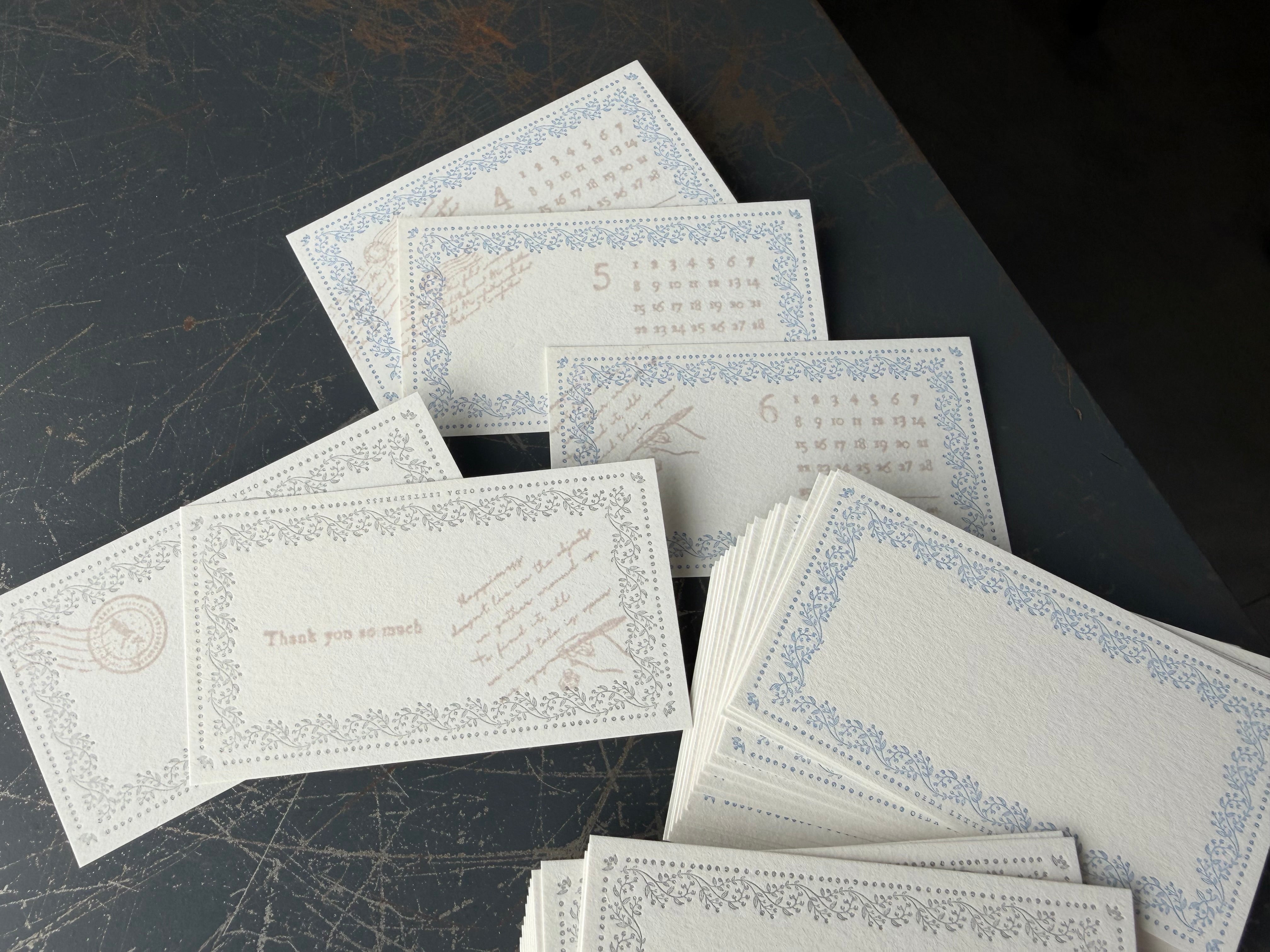 【Limited color】Memo card “VINE”限定色 Dusty Blue ＆ Gray