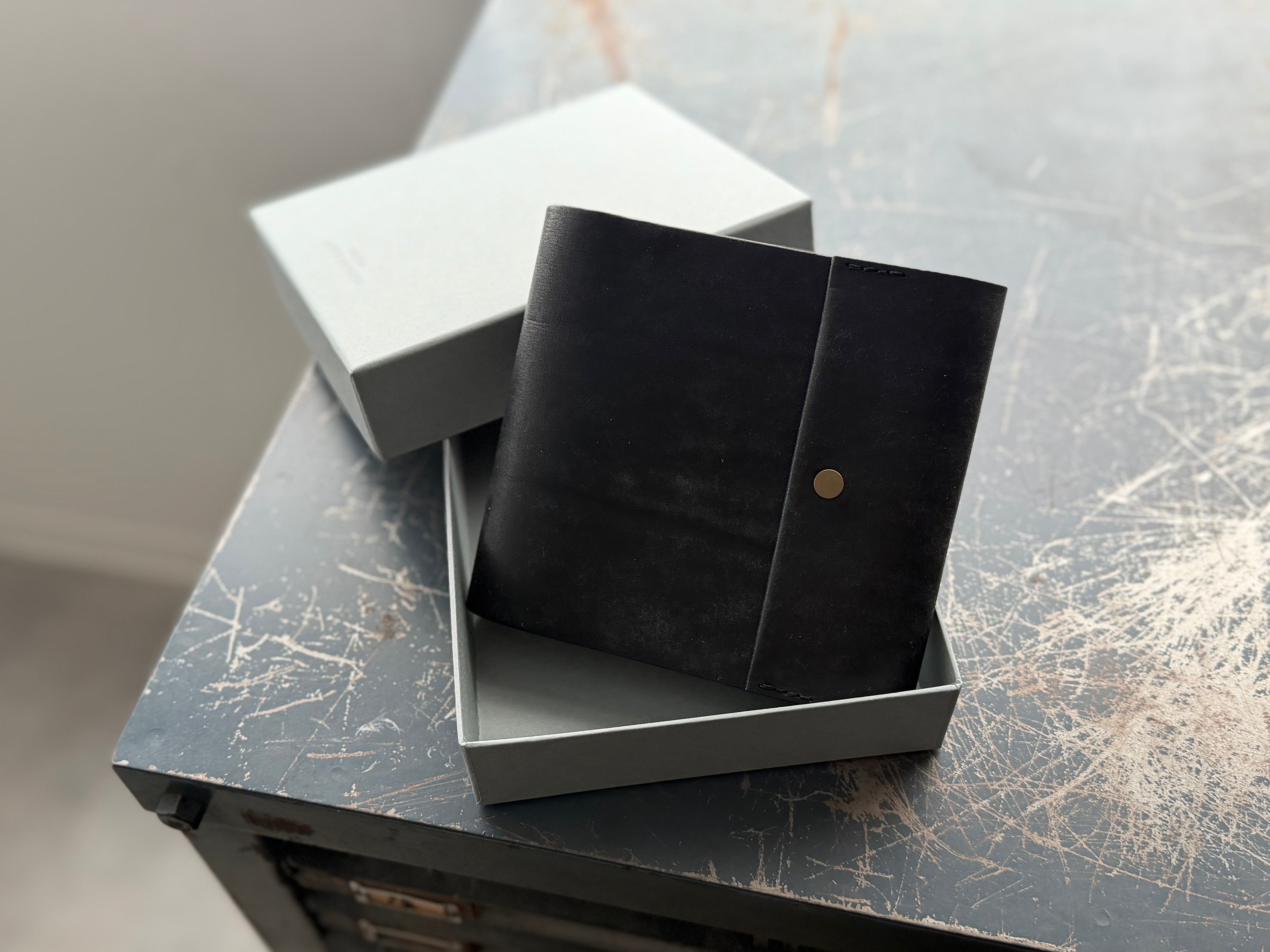 M5 square DIARY LEATHER COVER 【Black】